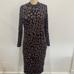 Banana Republic black and metallic thread sweater dress S